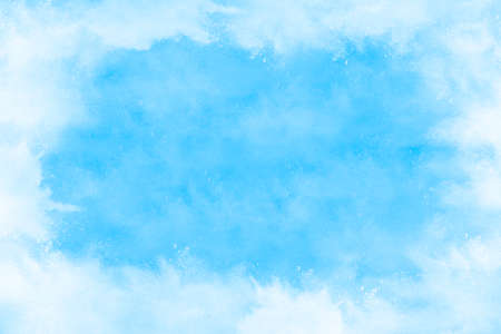 Light blue watercolor background hand-drawnの写真素材