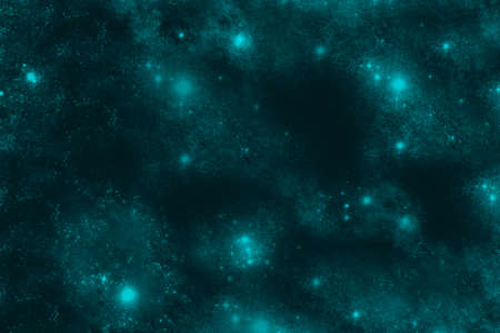 abstract green and blue background with stars and snowflakesの写真素材