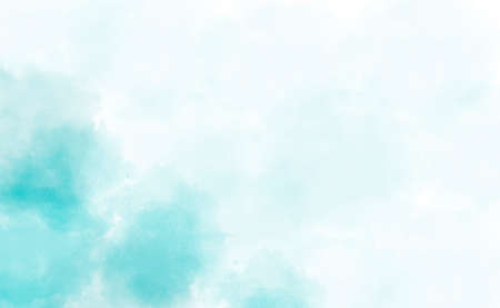 Blue abstract watercolor background hand-drawn with copy space for text or imageの写真素材