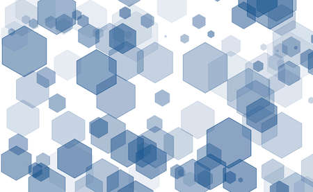 Classic Blue abstract technology background with hexagons. hi tech concept