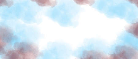 rad and blue watercolor background hand-drawn soft lightand with copy space for textの写真素材