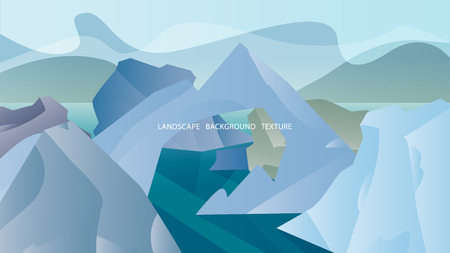 Landscape with icebergs and hills in cool colors. Vector illustration. EPS10のイラスト素材