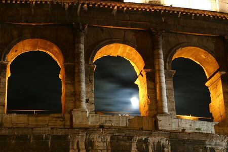 Moon in Colosseumの写真素材
