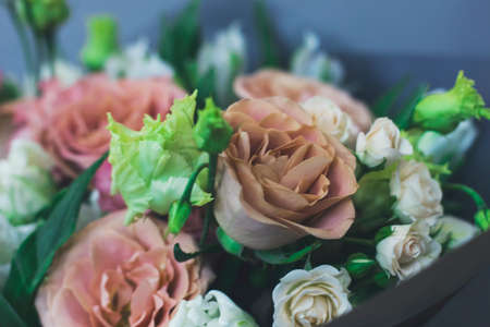 The large bouquet of ashen roses, rustic, boho chicの写真素材