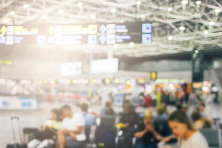 Blurred background of the international airport waiting roomの写真素材