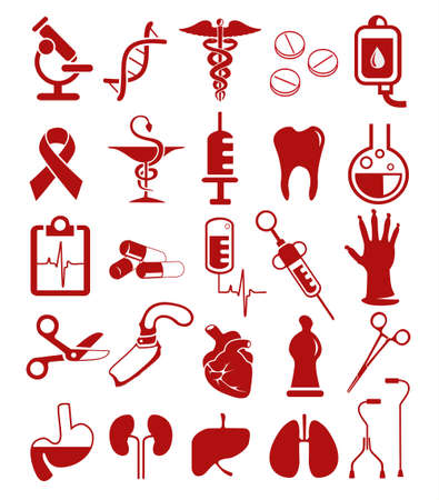 Various medical instruments used in medicine のイラスト素材