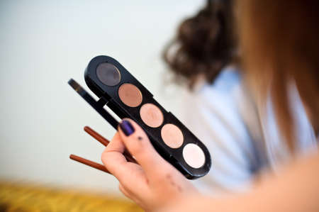 Reticulation with shadows and blush, make-up setの写真素材