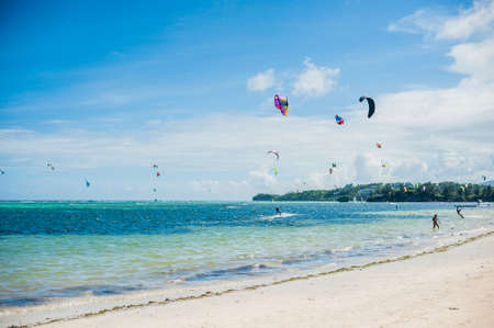 Kite surfers on the island of Boracay