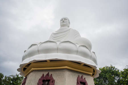 Big Buddha statue at the Long Son pagoda in Nha Trang Vietnamの写真素材
