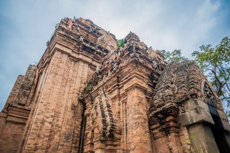 Old Brick cham towers in Nha Trang, landmark Vietnam. Asia Travel concept. Journey through Vietnam Concept.の写真素材
