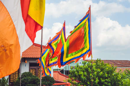 Traditional Festival flags of Vietnam Five Elements Flag. Nha Trangの写真素材