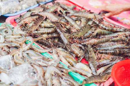 Fresh seafood on the Vietnamese market. Asian food concept.の写真素材