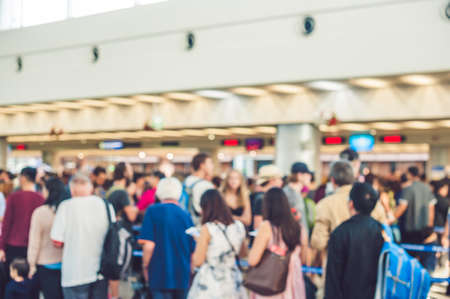 Picture blurred for background abstract and can be illustration to article of people in airport.