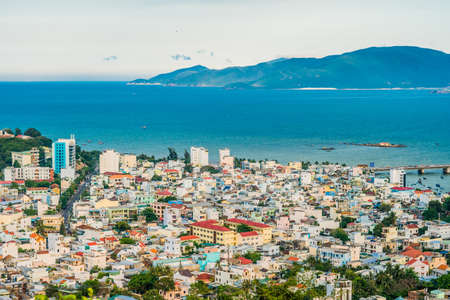 Panoramic daytime view of Nha Trang city, popular tourist destination in Vietnam.の写真素材