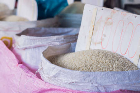 Rice in the Vietnamese market. Asian cuisine concept.の写真素材