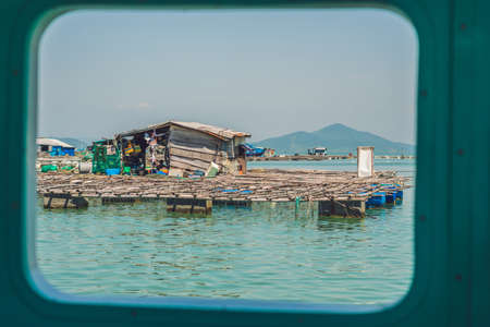 Fisherman's House on the water Vietnam, Nha Trangの写真素材
