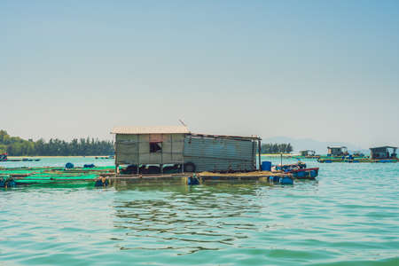 Fisherman's House on the water Vietnam, Nha Trangの写真素材