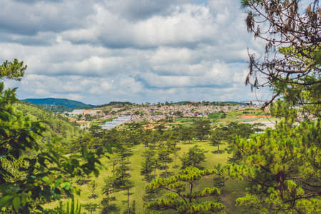 View of the city of Dalat, Vietnam. Journey through Asia concept.の写真素材