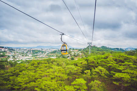 Dalat Cable Car at Robin Hill, Truc Lam. Dalat, Vietnamの写真素材