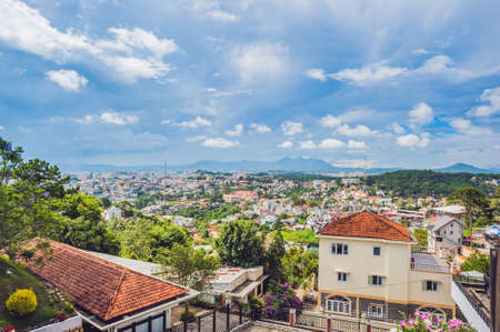 View of the city of Dalat, Vietnam. Journey through Asia concept.の写真素材