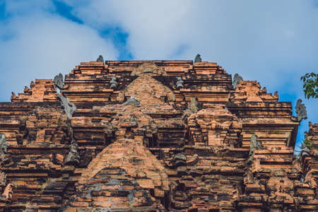 Old Brick cham towers in Nha Trang, landmark Vietnam. Asia Travel concept. Journey through Vietnam Concept.の写真素材