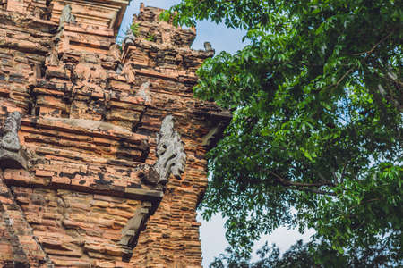 Old Brick cham towers in Nha Trang, landmark Vietnam. Asia Travel concept. Journey through Vietnam Concept.の写真素材