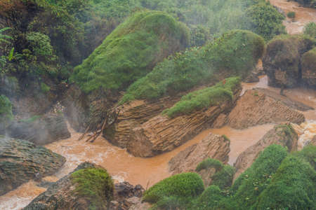 Fog over the river, tropics, Vietnam Dalatの写真素材