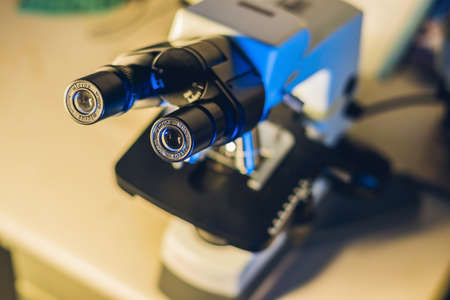 optical microscope in a medical laboratory. Study of biological samplesの写真素材