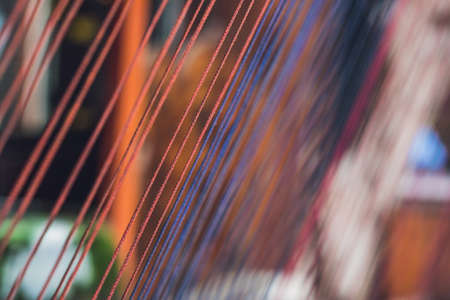 Multicolor thread silks dye from natural color material for woven silk handicraft.の写真素材
