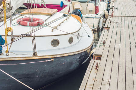 Sailboats on the pier in the yacht club.の写真素材