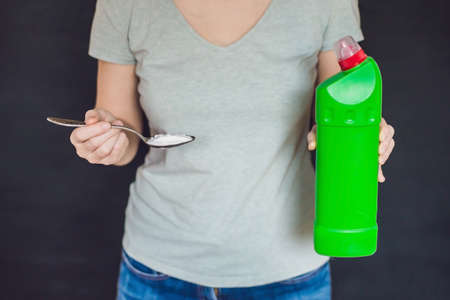 Zero waste concept Use baking soda or chemical cleaners. Zero waste, green and conscious lifestyle...