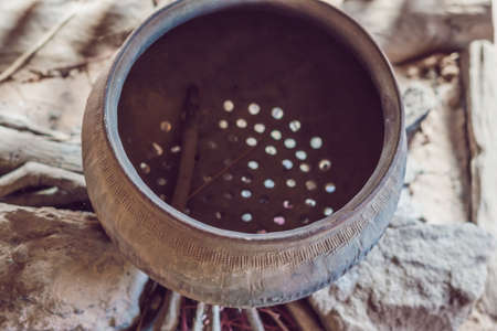 Ancient Vietnamese dishes for cooking traditional Vietnamese food.の写真素材