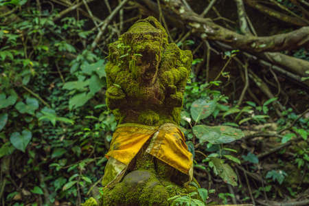 Stutue in Sacred Monkey Forest, Ubud, Bali Indonesiaの写真素材