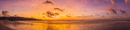 Jimbaran Beach Bali sunsetの写真素材