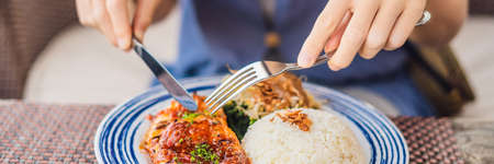 Squid grill with rice. Balinese cuisine Indonesiaの写真素材