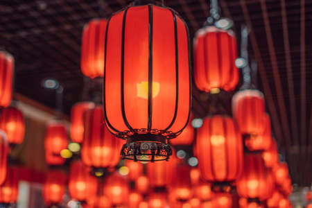 Chinese red lanterns for chinese new year. Chinese lanterns during new year festival.