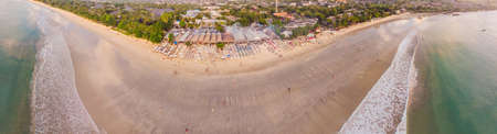 Photo from the air, from the drone Balinese Jimbaran beachの写真素材