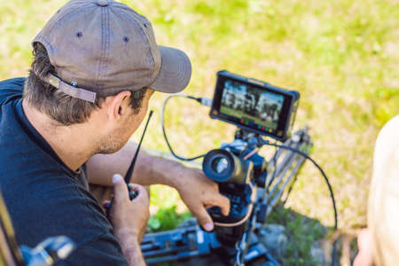 Shooting process on cinema stage