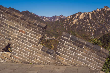 The Great Wall of China. Great Wall of China is a series of fortifications made of stone, brickの写真素材