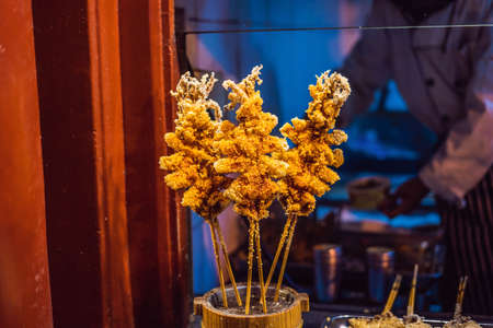 Deep fried food, street food Wangfujing night market