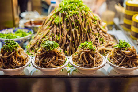 Street food, night market Vanfudzin at nightの写真素材