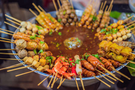 Food on Walking street Asian food market