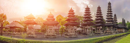 Traditional balinese hindu Temple Taman Ayun in Mengwi. Bali, Indonesia with sunlightの写真素材