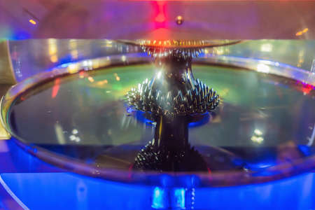 Ferromagnetic fluid magnetized by a magnet in a science