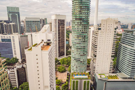 View of the skyscrapers in Kuala Lumpur, Malaysiaの写真素材