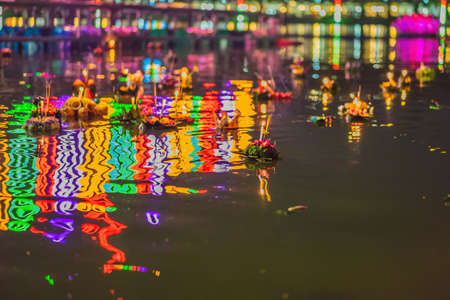 Flowers to celebrate the Loy Krathong festival in Thailandの写真素材