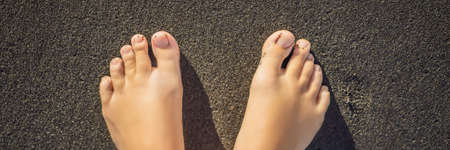 Black sand on the beach Bali, Indonesia BANNER, LONG FORMATの写真素材