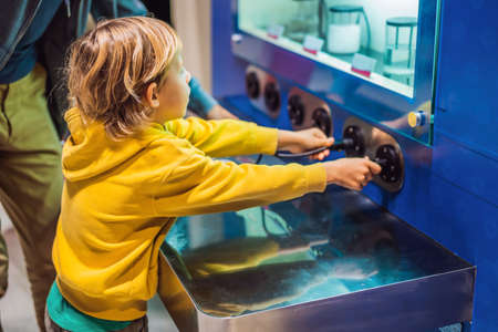 Boy in science class.の写真素材