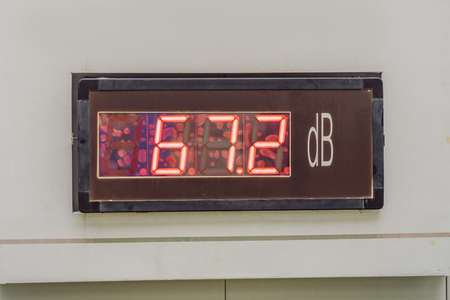 Noise level sensor in the city. Life in noiseの写真素材