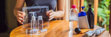 Cosmetics are ready to be poured into small bottles